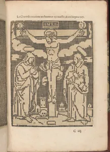 Les Secondes Oeuvres, et Subtiles Inventions De Lingerie du Seigneur Federic de Vinciolo Venitien, page 12 (recto)