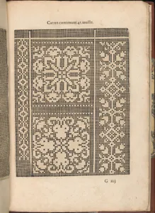 Les Secondes Oeuvres, et Subtiles Inventions De Lingerie du Seigneur Federic de Vinciolo Venitien, page 28 (recto)