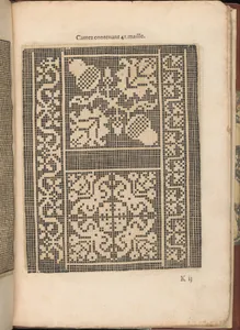 Les Secondes Oeuvres, et Subtiles Inventions De Lingerie du Seigneur Federic de Vinciolo Venitien, page 38 (recto)