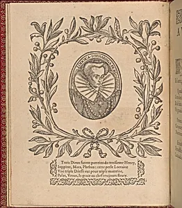 Les Singuliers et Nouveaux Portraicts... page 2 (verso) by Jean Le Clerc|Henri III, King of France and Poland|Louise de Lorraine-Vaudemont|Chambolle-Duru|Federico de Vinciolo