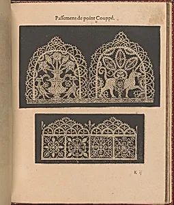 Les Singuliers et Nouveaux Portraicts... page 38 (recto) by Federico de Vinciolo|Jean Le Clerc|Henri III, King of France and Poland|Louise de Lorraine-Vaudemont|Chambolle-Duru