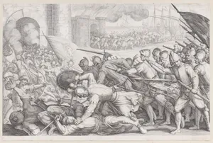 Les Troupes Forcent la Porte d'une Ville (The Troops Force Their Way Through the Gate of a City), from La Vie de Ferdinand Ier de Médicis série appelée aussi Les Batailles des Médicis (The Life of Ferdinand I de'Medici also called The Medici Battles)