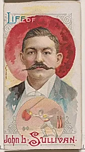 Life of John Lawrence Sullivan, from the Histories of Poor Boys and Famous People series of booklets (N79) for Duke brand cigarettes by W. Duke, Sons & Co.|Knapp & Company