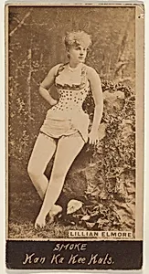 Lillian Elmore, from the Actresses series (N675), promoting Kan Ka Kee Kats by Unknown Artist