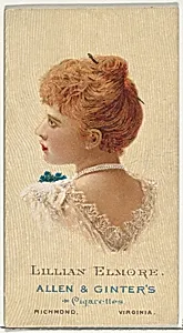 Lillian Elmore, from World's Beauties, Series 2 (N27) for Allen & Ginter Cigarettes by Allen & Ginter|Lindner, Eddy & Claus