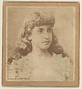 Lillie Linfield, from the Actresses series (N246), Type 2, issued by Kinney Brothers to promote Sporting Extra Cigarettes by Kinney Brothers Tobacco Company