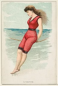 Livorno, from the Beautiful Bathers series (N192) issued by Wm. S. Kimball & Co. by Julius Bien|William S. Kimball & Company