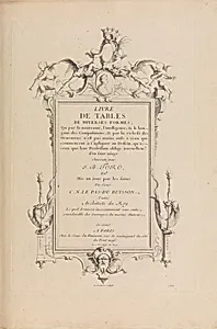 Livre de Tables de Diverses Formes (Title Page)