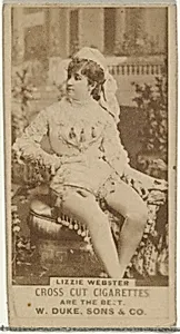 Lizzie Webster, from the Actors and Actresses series (N145-3) issued by Duke Sons & Co. to promote Cross Cut Cigarettes by W. Duke, Sons & Co.