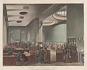 Lloyd's Subscription Room by Thomas Rowlandson|Rudolph Ackermann, London|Joseph Constantine Stadler|Auguste Charles Pugin