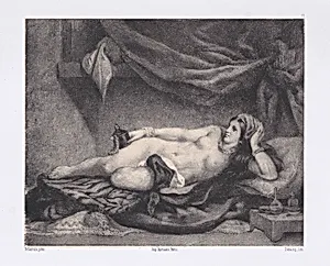L'Odalisque by Charles Alexandre Debacq|Eugène Delacroix|Bertauts
