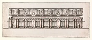 Longitudinal Section of Great Throne Room (Saint George's Hall), Winter Palace, Saint Petersburg by Giacomo Quarenghi