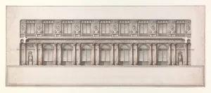 Longitudinal Section of Great Throne Room (Saint George's Hall), Winter Palace, Saint Petersburg