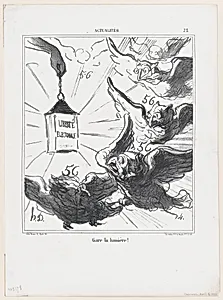 Look out for the light!, from 'News of the day,' published in "Le Charivari" by Honoré Daumier|Walter Frères|Arnaud de Vresse