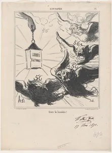 Look out for the light!, from 'News of the day,' published in Le Charivari, April 5, 1870