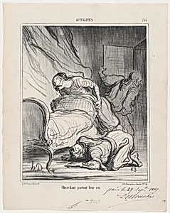Looking everywhere for their king, from 'News of the day,' published in Le Charivari, October 4, 1867 by Destouches|Honoré Daumier|Arnaud de Vresse