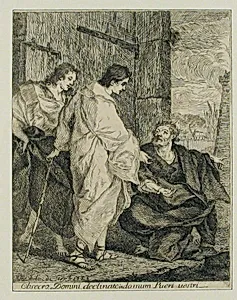 Lot Invites Two Angels to Enter His Home by Paul Ponce Antoine Robert-de-Seri