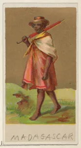 Madagascar, from the Natives in Costume series (N16), Teofani Issue, for Allen & Ginter Cigarettes Brands