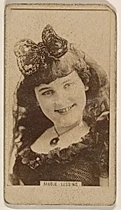 Madje Lessing, from the Actresses series (N245) issued by Kinney Brothers to promote Sweet Caporal Cigarettes by Kinney Brothers Tobacco Company
