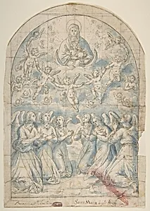 Madonna and Child in Glory Adored by Angels by Bernardino Rodriguez ("Bernardino Siciliano")