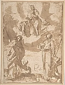 Madonna and Child with Saints by Anonymous, Italian, Roman-Bolognese, 17th century