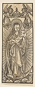 Madonna in Glory Crowned by Angels (Schr. 1111c) by Anonymous, German, 15th century
