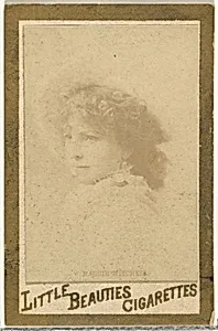 Maggie Mitchell, from the Actresses and Celebrities series (N60, Type 1) promoting Little Beauties Cigarettes for Allen & Ginter brand tobacco products by Allen & Ginter