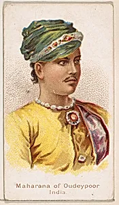 Maharana of Oudeypoor, India, from the Savage and Semi-Barbarous Chiefs and Rulers series (N189) issued by Wm. S. Kimball & Co. by William S. Kimball & Company