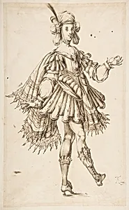 Male Figure in Ballet Costume by Anonymous, French, 17th century|Jacques Bellange|T Remy