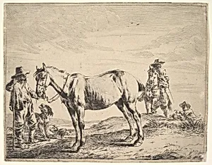 Man Holding a Horse by the Bridle