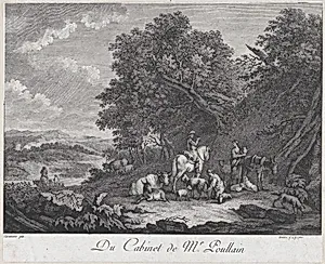 Man on Horseback Speaks to Two Shepherdess