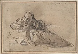 Man Seated on the Ground, Writing