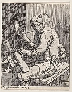 Man seated smoking