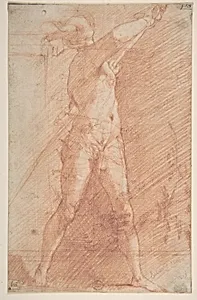 Man Sheathing a Sword