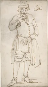 Man Smoking a Pipe (recto); Standing Man and Two Studies of His Head (verso)