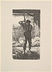 Man Threshing Wheat