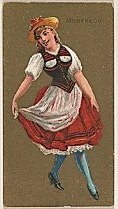 Manfredo, from National Dances (N225, Type 2) issued by Kinney Bros. by Kinney Brothers Tobacco Company