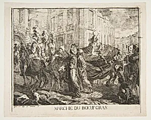 Marche du boeuf gras by Gabriel de Saint-Aubin