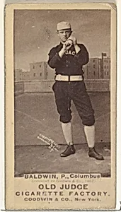 Marcus Elmore "Fido" Baldwin, Pitcher, Cleveland, from the Old Judge series (N172) for Old Judge Cigarettes by Goodwin & Company
