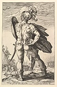 Marcus Valerius, from "The Roman Heroes" by Hendrick Goltzius