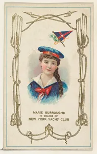 Marie Burroughs in Colors of New York Yacht Club, from the Yacht Colors of the World series (N140) issued by Duke Sons & Co. to promote Honest Long Cut Tobacco