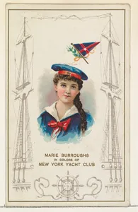 Marie Burroughs in Colors of the New York Yacht Club, from the Yacht Colors of the World series (N140) issued by Duke Sons & Co. to promote Honest Long Cut Tobacco