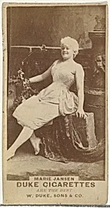 Marie Jansen, from the Actors and Actresses series (N145-7) issued by Duke Sons & Co. to promote Duke Cigarettes by W. Duke, Sons & Co.