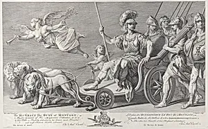 Mars on a chariot drawn by three lions