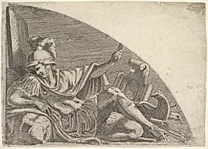 Mars Seated Amid Trophies