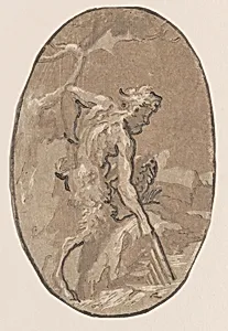Marsyas drawing the Syrinx from the river