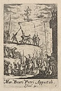Martyrdom of Saint Peter, from the series 'The little apostles' (Les petits apôtres) by Jacques Callot|Israël Henriet