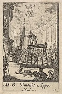 Martyrdom of Saint Simon, from the series 'The little apostles' (Les petits apôtres) by Jacques Callot