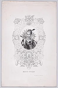 Mary, Queen of Scots set in an ornamental frame