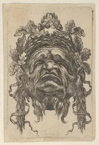 Mask with a Wreath of Laurels and a Wreath of Oak Leaves, Seen from Below, from Divers Masques